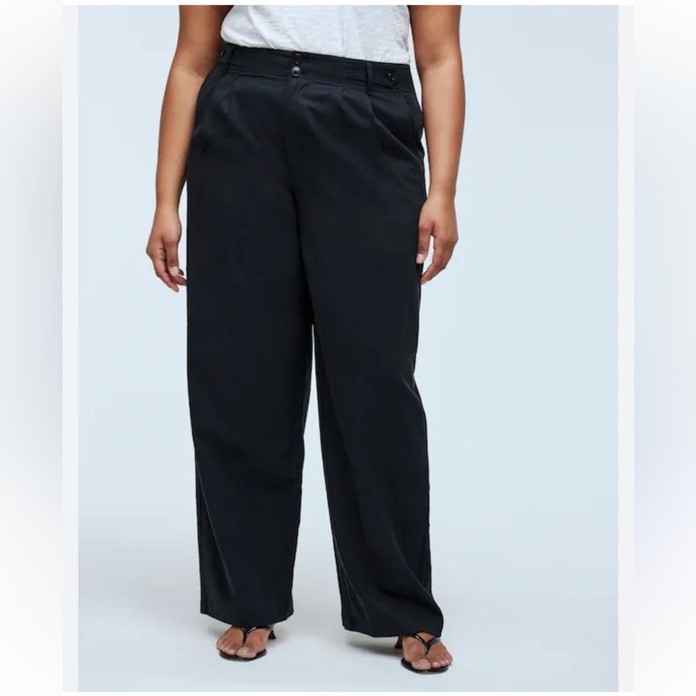 Madewell Black Wide-Leg Trousers